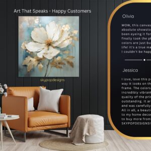 Golden Bloom Abstract Art