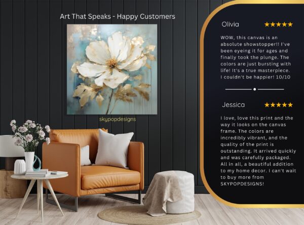 Golden Bloom Abstract Art