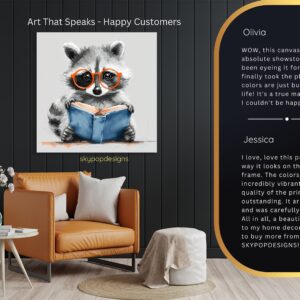 Raccoon Reading Art