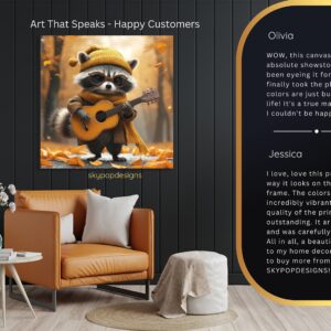 Raccoon Guitar Art