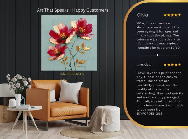 Red Floral Art
