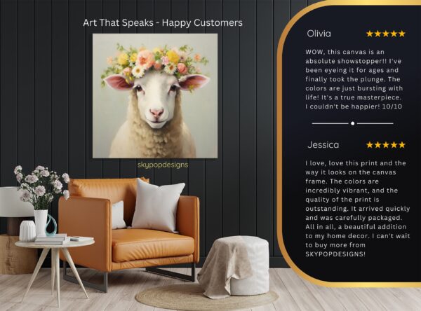 Sheep Flower Crown Art