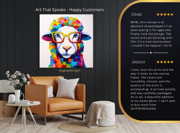 Sheep Reading Glasses Art