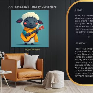Sheep Playing Guitar Art