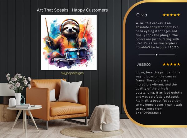 Sloth Drummer Art