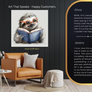 Sloth Bookworm Art