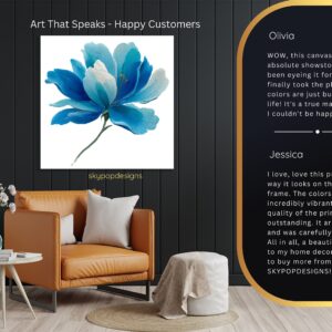 Blue Peony Bloom Art