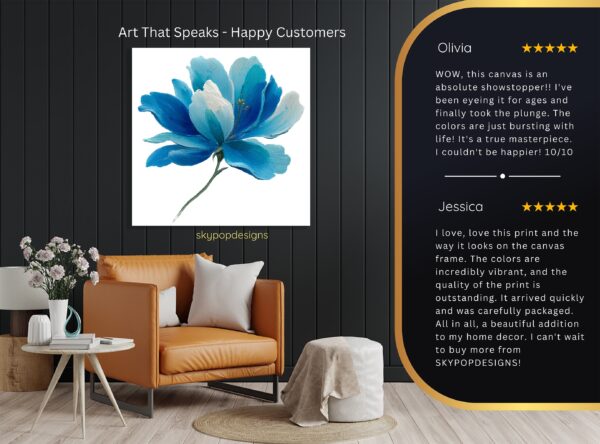 Blue Peony Bloom Art