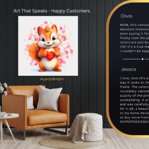 Squirrel Holding Heart Art