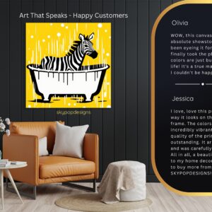 Zebra Bathtime Splash Art