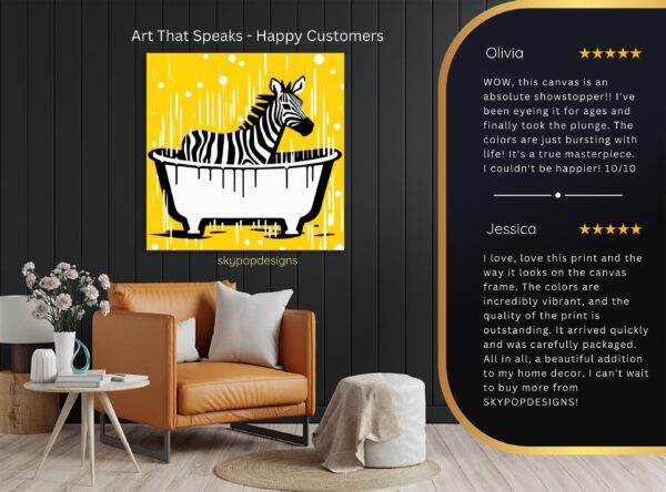 Zebra Bathtime Splash Art