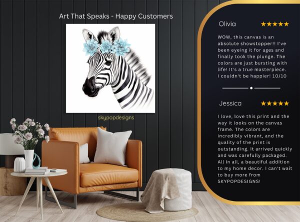 Floral Zebra Art
