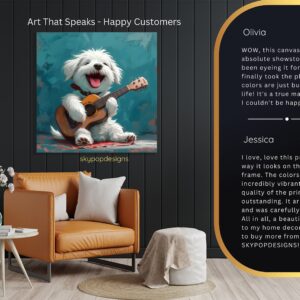 Shih Tzu Dog Guitar Art