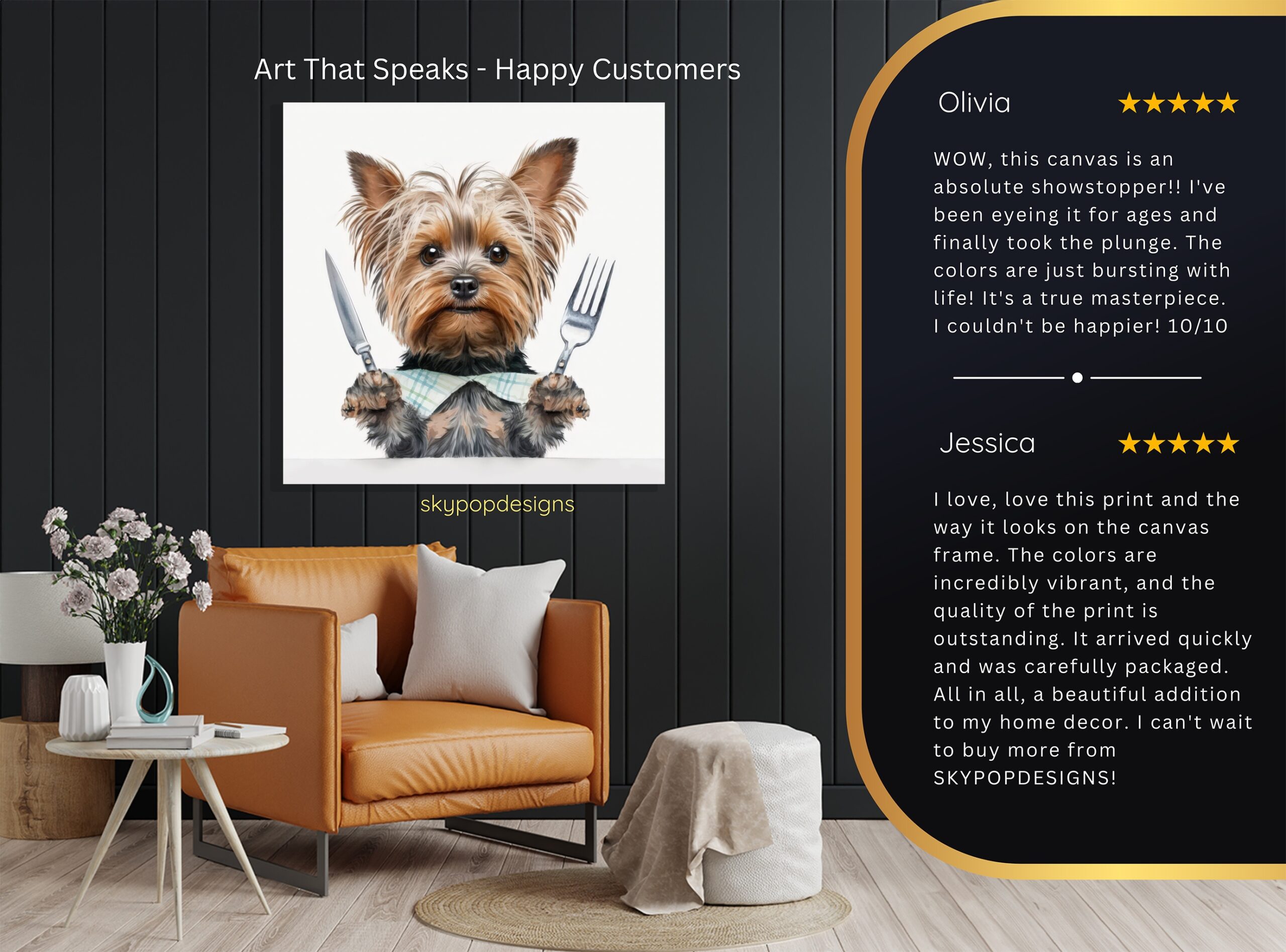 8.jpg Yorkshire Terrier Dinner Art