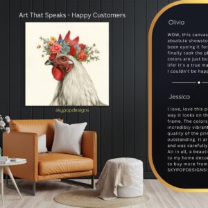 Rooster Floral Crown Art