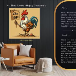 Rooster Says Eat More Eggs Art