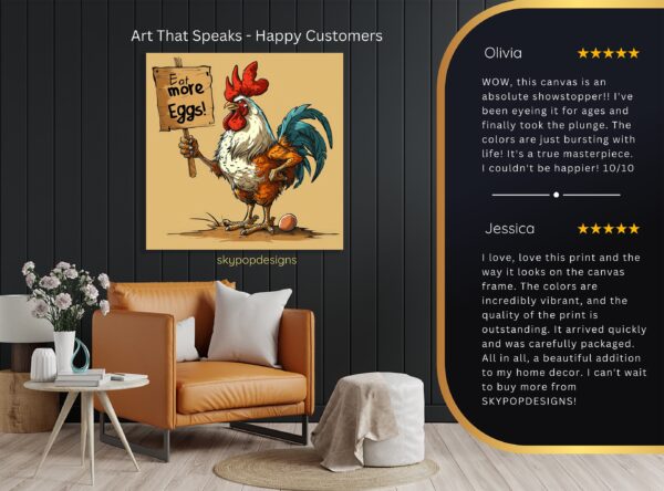 Rooster Says Eat More Eggs Art