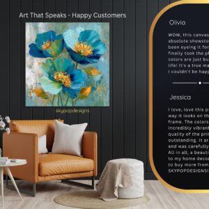 Blue Floral Breeze Art