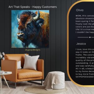 Bison Portrait Art