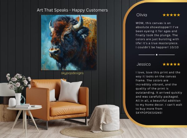 Bison Portrait Art