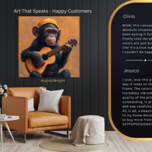 Chimpanzee Guitar Art