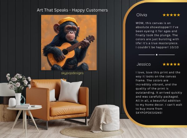 Chimpanzee Guitar Art