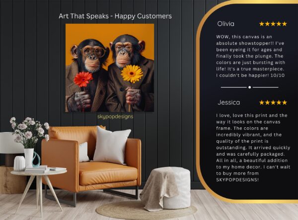 Chimpanzee Duo Art