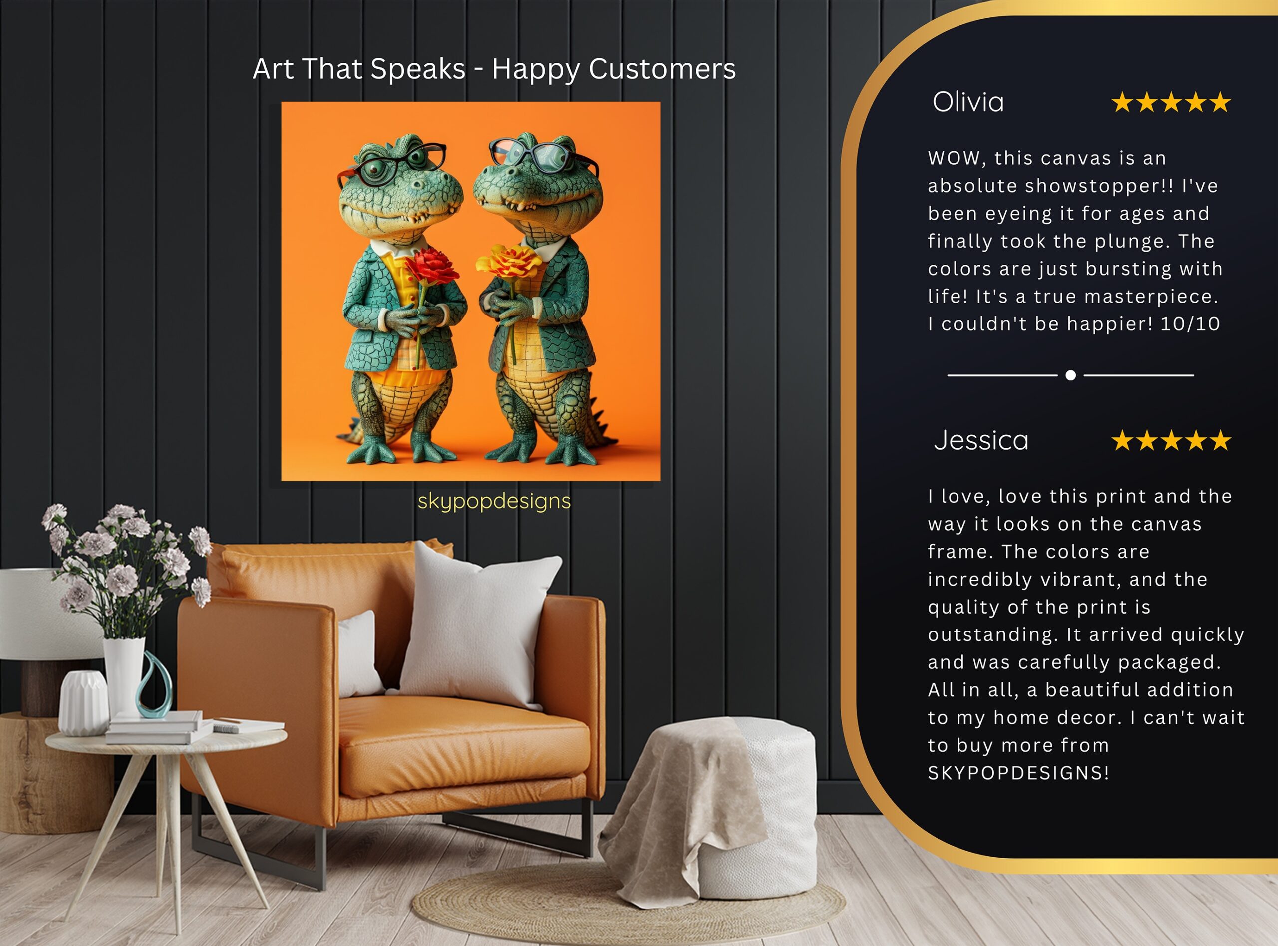 8.jpg Crocodile with Roses Art