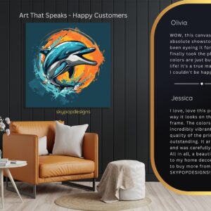 Dolphin Art Poster or Canvas