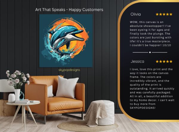 Dolphin Art Poster or Canvas