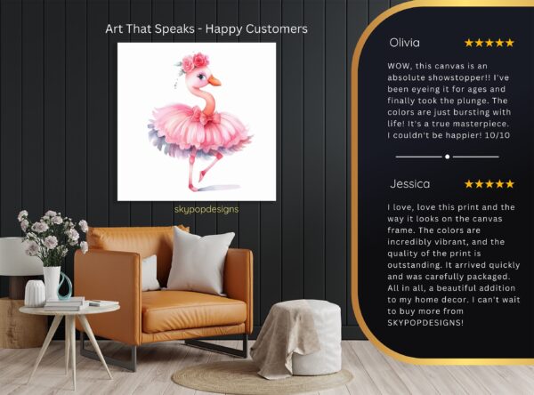 Ballerina Flamingo Art
