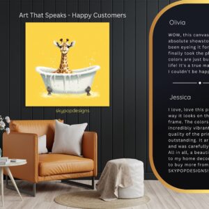 Giraffe Bath Time Art