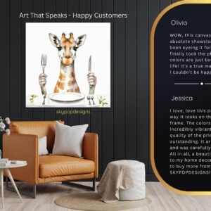 Giraffe Dining Art