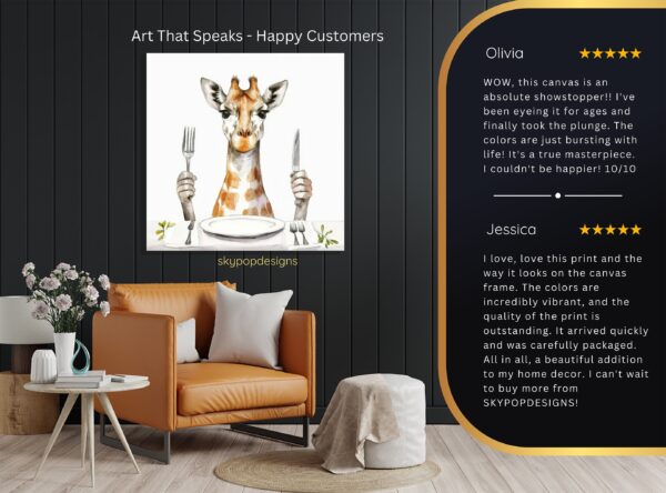 Giraffe Dining Art