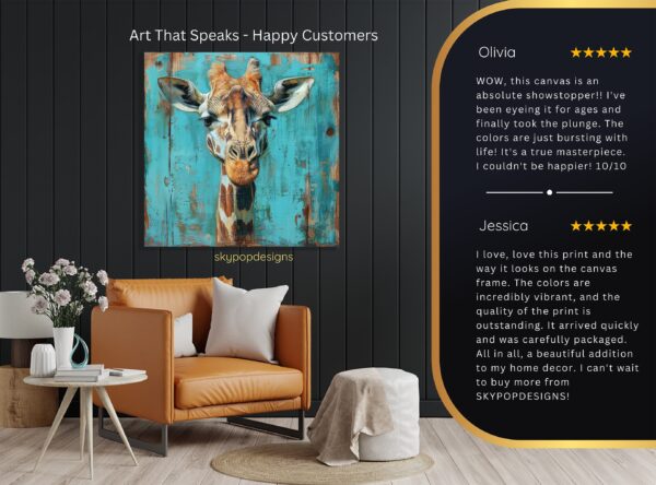 Giraffe Portrait Art