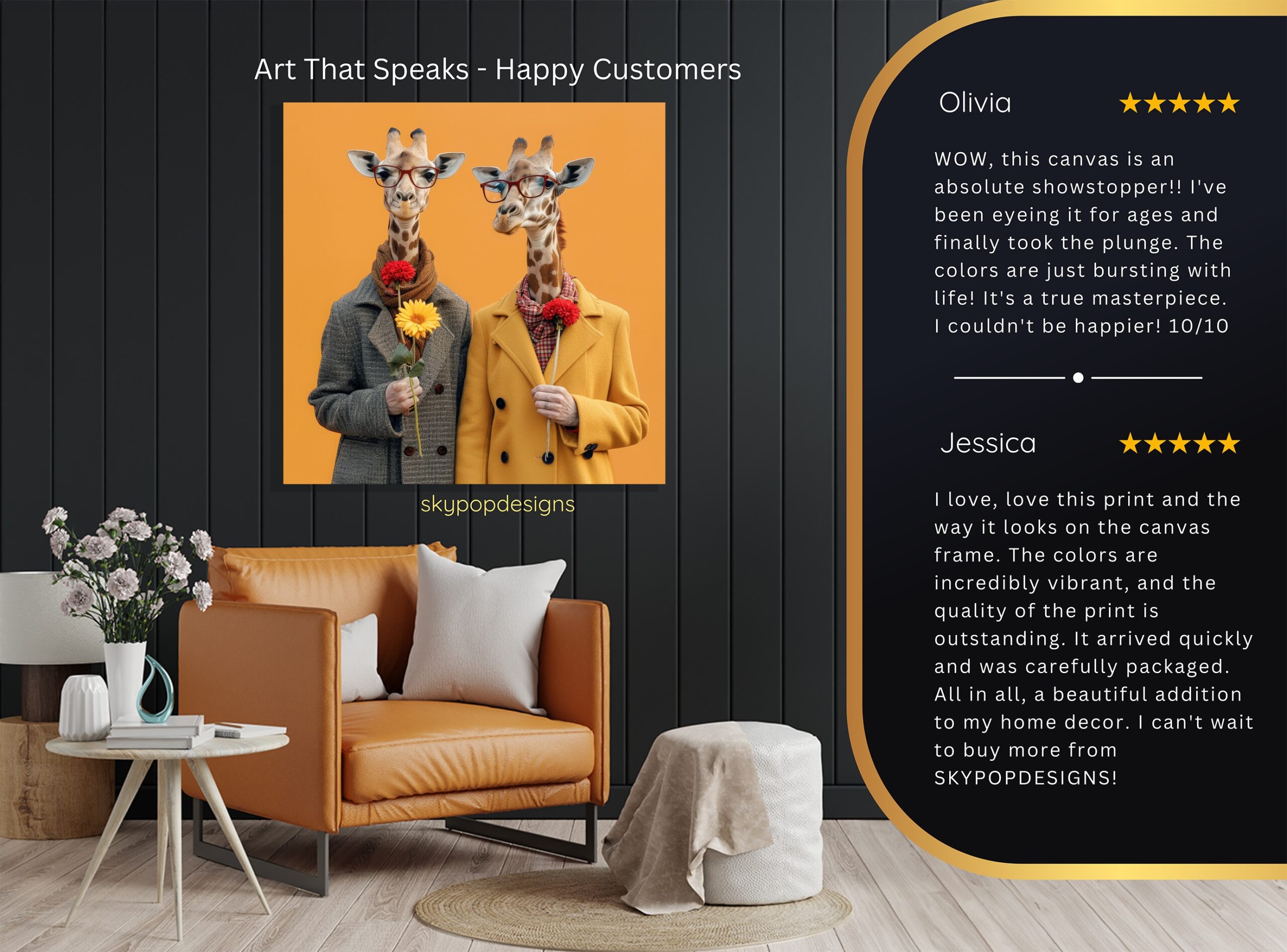 8.jpg Giraffe Couple Art