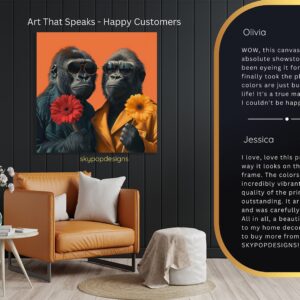 Gorillas With Flowers Art