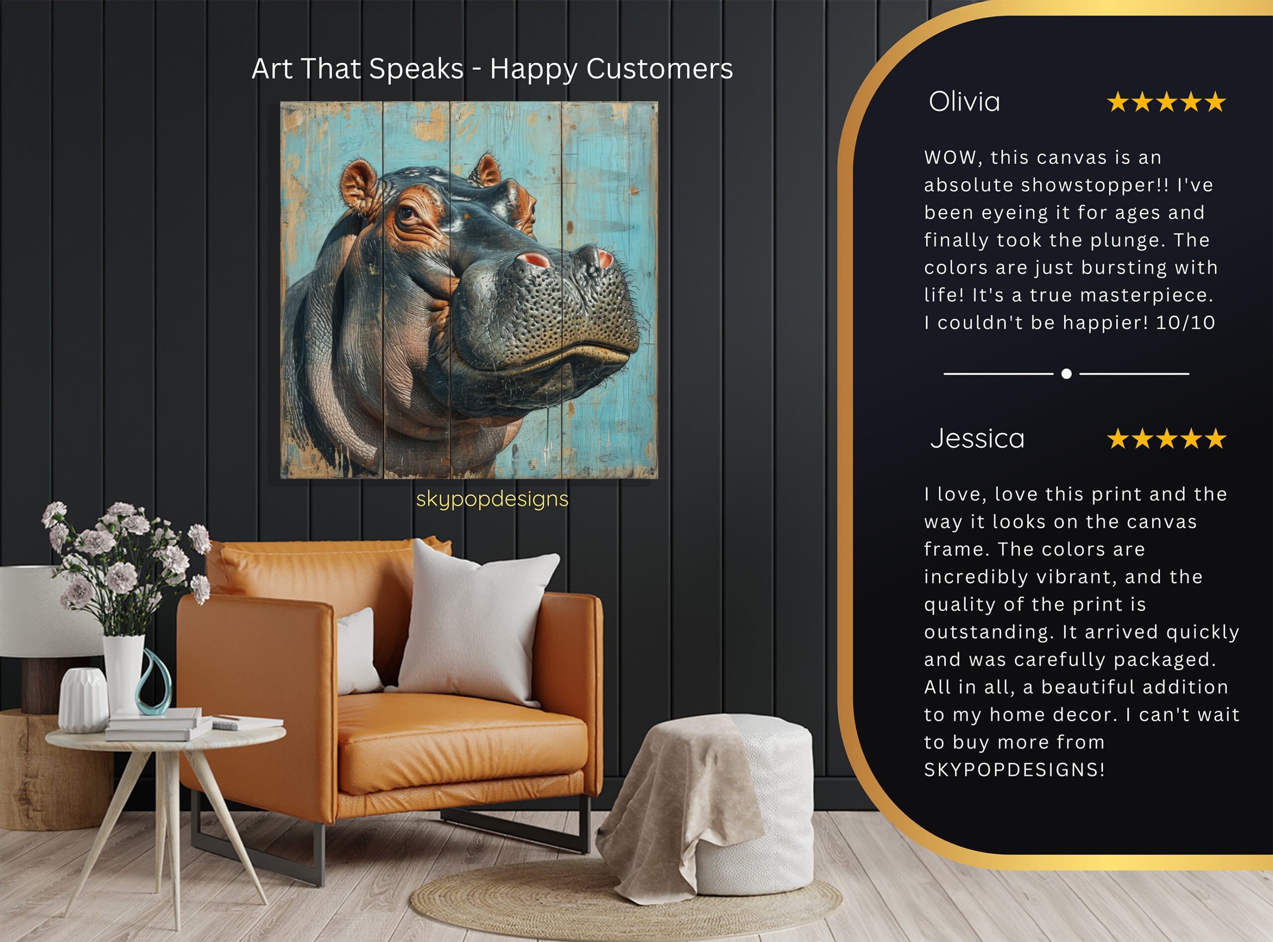 8.jpg Hippopotamus Art