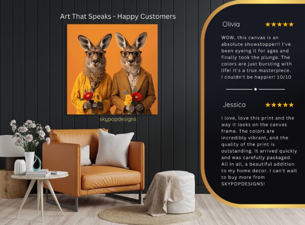 Kangaroo Couple Art