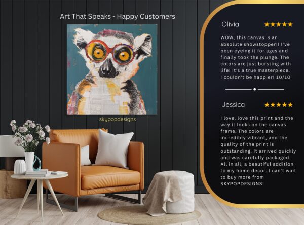 Lemur with Glasses Art