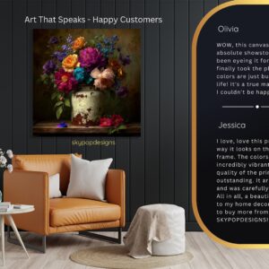 Vintage Floral Vase Art