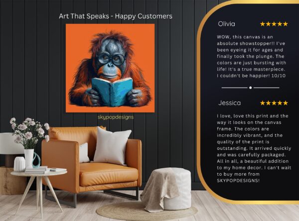 Orangutan Reading Art