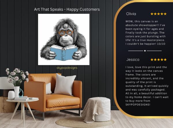 Orangutan Reading Art