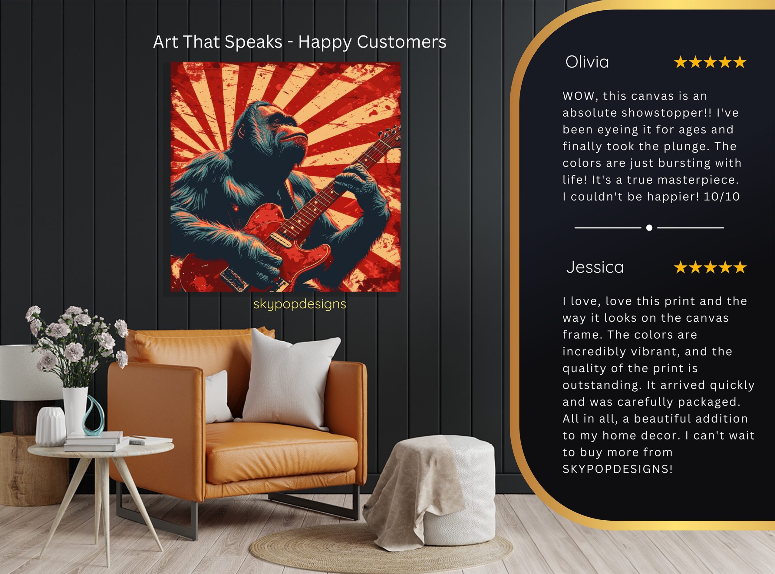 8.jpg Orangutan Rock Guitarist Art