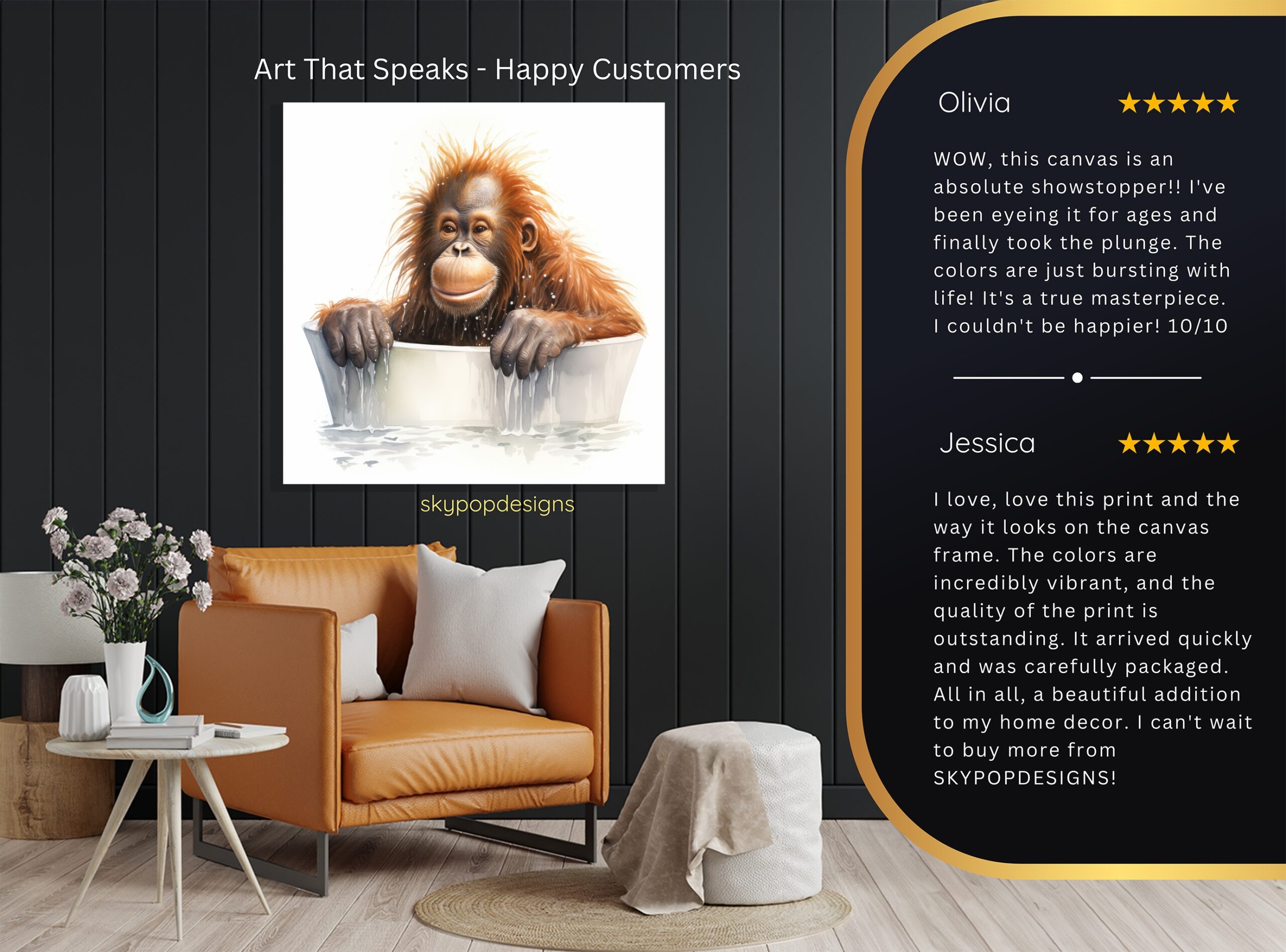 8.jpg Orangutan Bath Time Art
