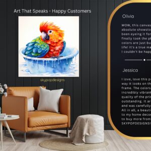 Parrot Bath Time Art