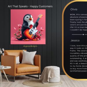 Penguin Rock Star Art