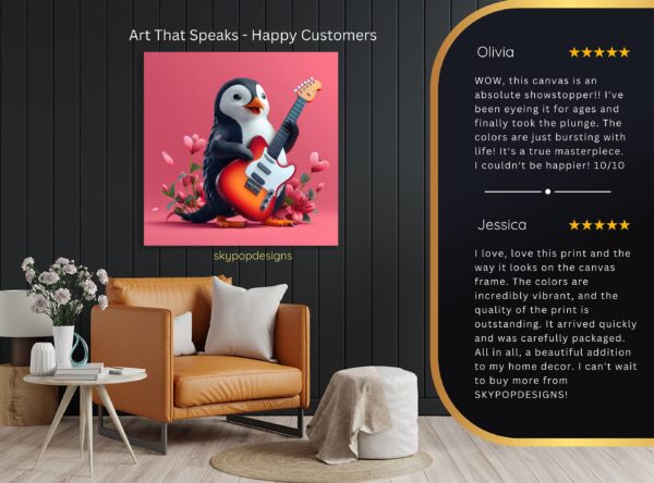 Penguin Rock Star Jam Art