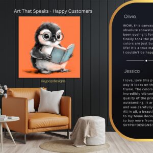 Penguin Reading Book Art