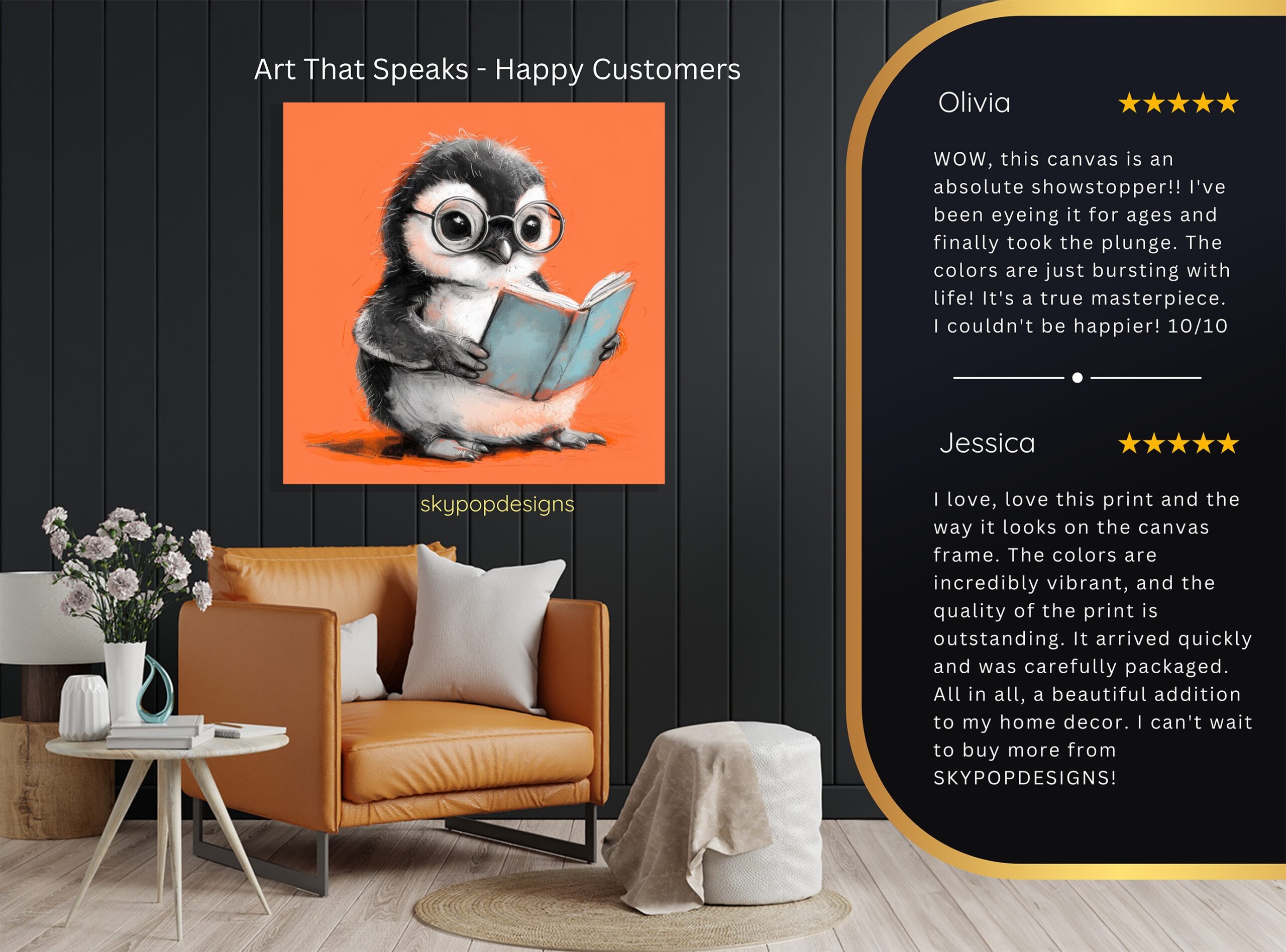 8.jpg Penguin Reading Book Art